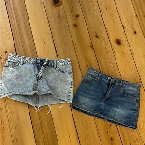 Denim Mini Skirt Set - Light and Dark Wash
